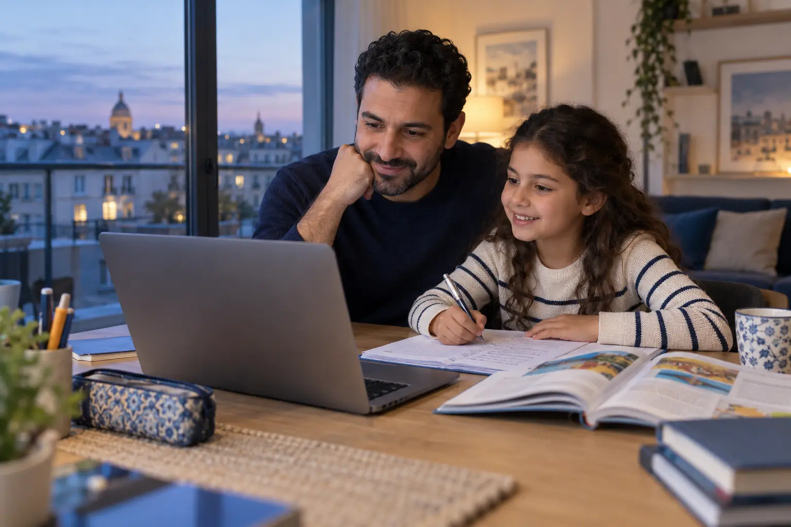 Tunisian family studying abroad